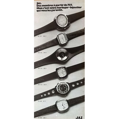 Publicité Papier - Montres Jaz De 1973