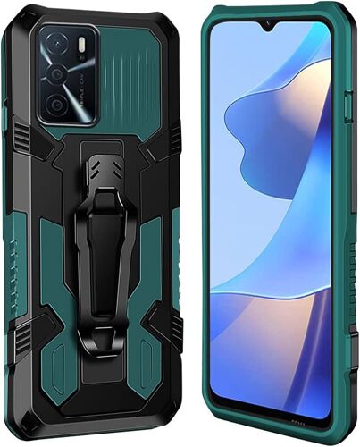 Coque Oppo A16 [Serie Armorbox] Robuste avec Double Couche Coque de Support pour Oppo A16 Housse Vert