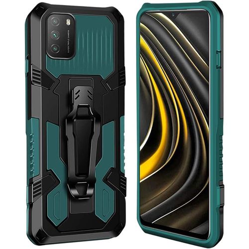 Coque Xiaomi Poco M3 [Serie Armorbox] Robuste Avec Double Couche Coque De Support Pour Xiaomi Poco M3 Housse Vert