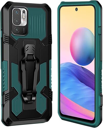 Coque Xiaomi Poco M3 Pro 5G/Xiaomi Redmi Note 10 5G [Serie Armorbox] Robuste avec Double Couche Coque de Support pour Xiaomi Redmi Note 10 5G Housse Vert