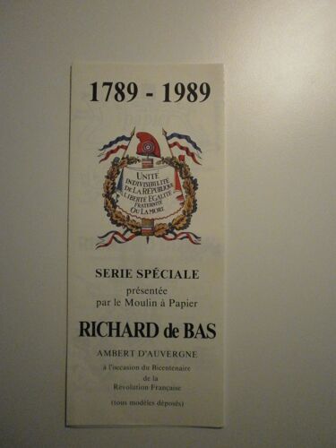 1789 Moulin Papier Richard De Bas Ambert D'auvergne