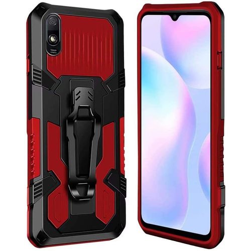 Coque Xiaomi Redmi 9c [Serie Armorbox] Robuste Avec Double Couche Coque De Support Pour Xiaomi Redmi 9c Housse Rouge