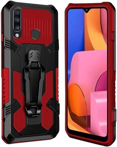 Coque Samsung Galaxy A20S [Serie Armorbox] Robuste avec Double Couche Coque de Support pour Samsung Galaxy A20S Housse Rouge
