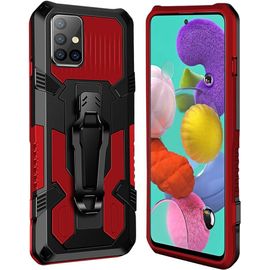 Coque Samsung Galaxy A02s 5g [Serie Armorbox] Robuste Avec Double Couche Coque De Support Pour Samsung Galaxy A02s 5g Housse Rouge