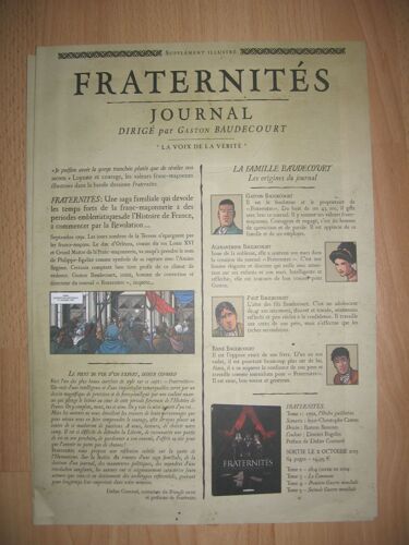 Dossier De Presse Rosanas Et Camus Fraternités Delcourt 2013 (Franc Maçonnerie..)