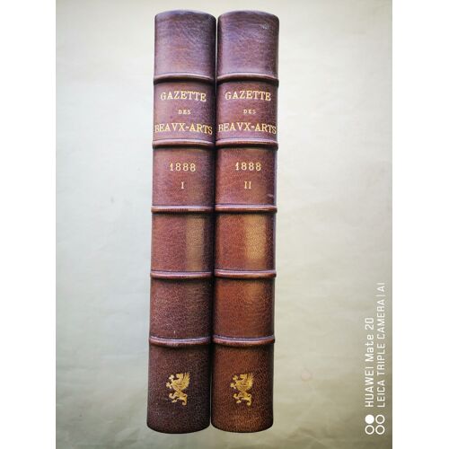 Gazette Des Beaux-Arts. Courrier Européen De L'art Et De La Curiosité. Année Complète 1888. 2 Volumes ; Reliures En Maroquin De Champs.