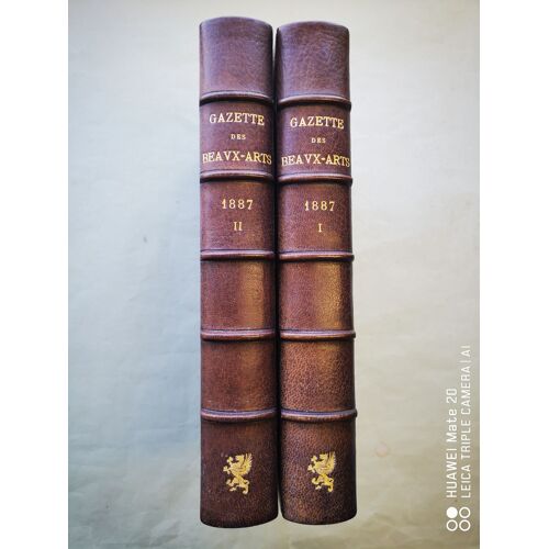 Gazette Des Beaux-Arts. Courrier Européen De L'art Et De La Curiosité. Année Complète 1887. 2 Volumes. Reliures En Maroquin De Champs.