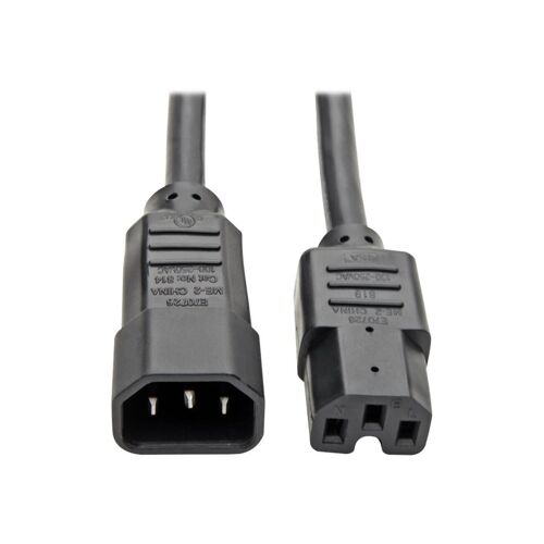 Eaton Tripp Lite Series Power Cord C14 to C15 - Heavy-Duty, 15A, 250V, 14 AWG, 6 ft. (1.83 m), Black - Câble d'alimentation - IEC 60320 C14 pour IEC 60320 C15 - CA 100-250 V - 1.8 m - noir