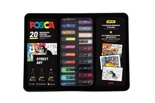 Mallette Posca 20 Marqueurs Street Art - Posca