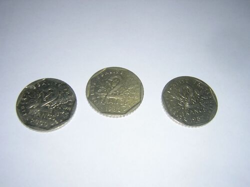 Lot De 3 Pièces De 2 Francs 1980-1982-2000.