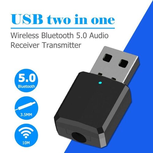 Adaptateur Dongle USB Bluetooth 5.0 2 en 1, récepteur Audio de musique, transmetteur sans fil pour voiture, PC, ordinateur, haut-parleur de télévision, écouteurs