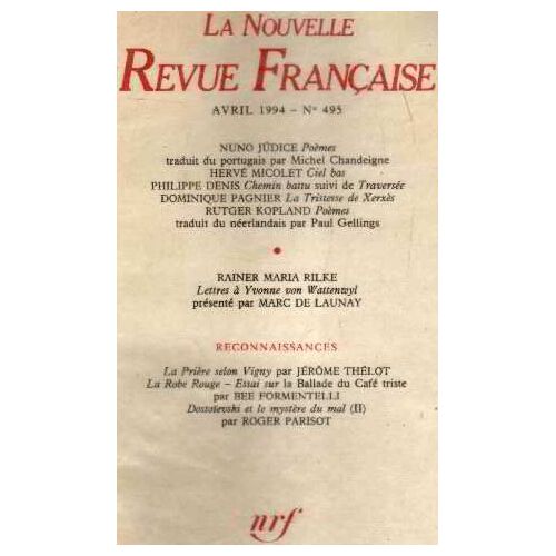 La Nouvelle Revue Française N°495 / Eo Numerotée Sur Velin ( N° 6)
