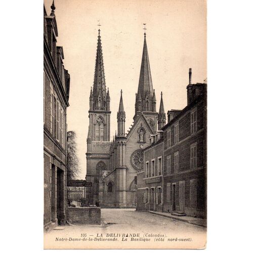 14 Calvados - Carte Ancienne : La Délivrande - Notre Dame-De-La-Délivrande, La Basilique (Côté Nord-Ouest)