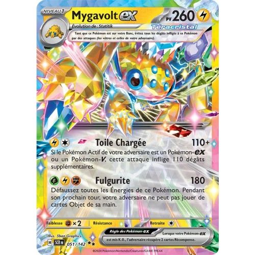 Carte Pokémon - Mygavolt Ex - 051/142 - Ultra-Rare Téracristal - Ev7 Couronne Stellaire
