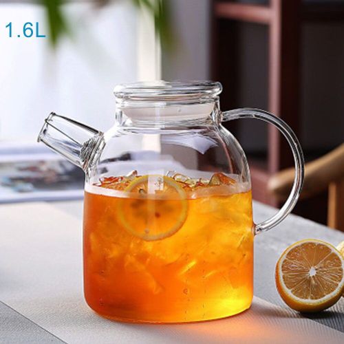 Bouilloire En Verre Avec Couvercle Transparent, Pichet À Eau, Théière Résistante À La Chaleur, 1000ml/1600ml, Pour Le Bureau Et La Maison, Livraison Directe