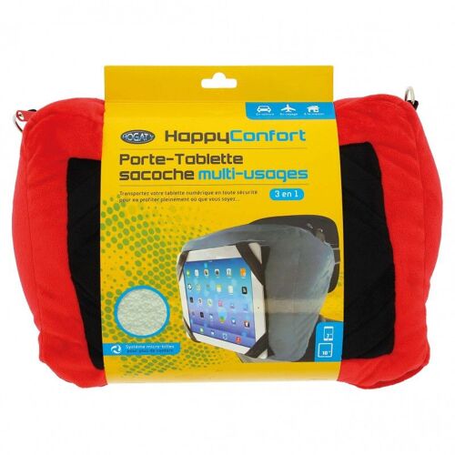 Coussin Porte-Tablette Et Sacoche De Rangement Happy Confort 3 En 1