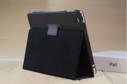 Elégante Pochette/etui/housse de protection noir en simili cuir pour iPad3/ iPad2