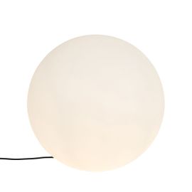 Qazqa Moderne Moderne Buiten Vloerlamp Wit 56 Cm Ip65 - Nura Plastique Blanc Globe / Extã©Rieur / Jardin / Luminaire / Lumiere / ÃClairage E27 Max. 1 X 23 Watt