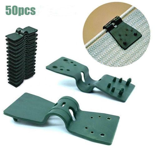 50pc Clip De Fixation Pour Brise Traités Vue Anti-Uv, Clips De Filet De Volaille D'écran D'intimité De Tissu D'ombre Pour Serre De Jardin - Vert
