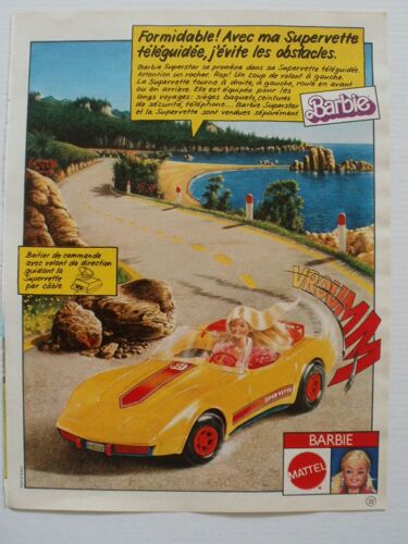 Publicité Ancienne (1981), Issue D'un Journal De Mickey, Pour La Voiture Téléguidée (Filoguidée) "Supervette" De Barbie De Mattel