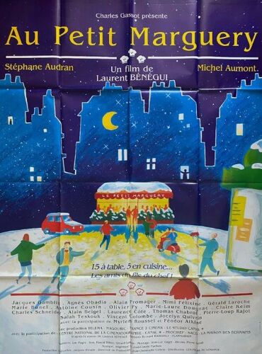 Au Petit Marguery - Affiche Originale De Cinéma - Format 120x160 Cm - Un Film De Laurent Bénégui Avec Stéphane Audran, Michel Aumont, Jacques Gamblin, Agnès Obadia, Alain Fromager, Claire Keim - 1995