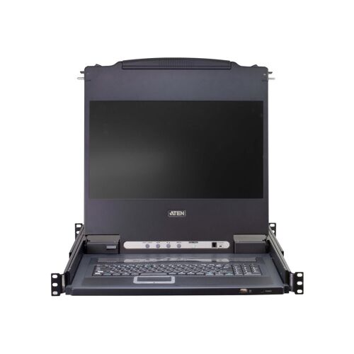 ATEN Slideaway CL5716MW-ATA-XG - Console KVM avec commutateur KVM - 8 ports - PS/2, USB - 17" - rack-montable - 1920 x 1080 Full HD (1080p) @ 60 Hz - 250 cd/m² - 800:1 - 16 ms - VGA - 1U