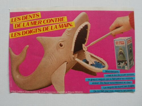 Publicité Ancienne (1980), Issue D'un Journal De Mickey, Pour Le Jeu "Les Dents De La Mer" D'idéal Loisirs Distribution, 9 Rue Copernic, 93150 Blanc Mesnil