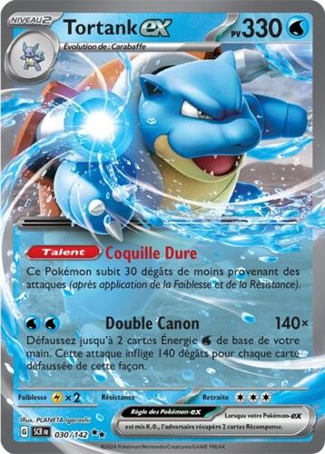 Carte Pokémon - Tortank Ex - 030/142 - Ultra-Rare - Ev7 Couronne Stellaire