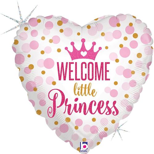 BALLON ALU CUR WELCOME LITTLE PRINCESS 46CM