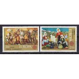 Turquie 1975 Europa : Tableaux : "La Cueillette D'oranges À Hatay" Par Cemal Tollu / Les "Yoruk's" Par Turgut Zaim - Série Entière De 2 Timbres Neufs **
