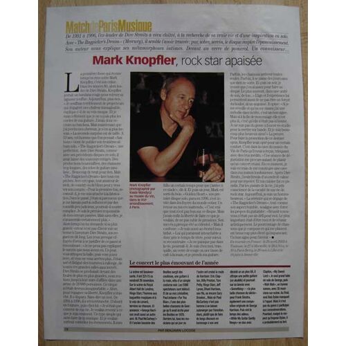 Paris Match 2796, Coupure De Presse, Mark Knopfler, Rock