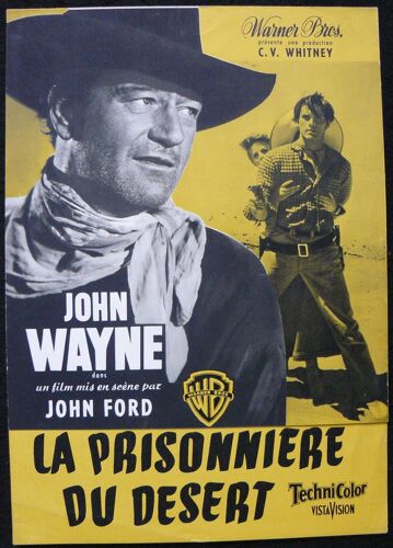 John Wayne * La Prisonnière Du Désert - The Searchers * Film Western 1956 John Ford - Livret De Cinéma - Press Book 24x35cm 4 Pages * Matériel De Publicité * Nathalie Wood * Dossier De Presse