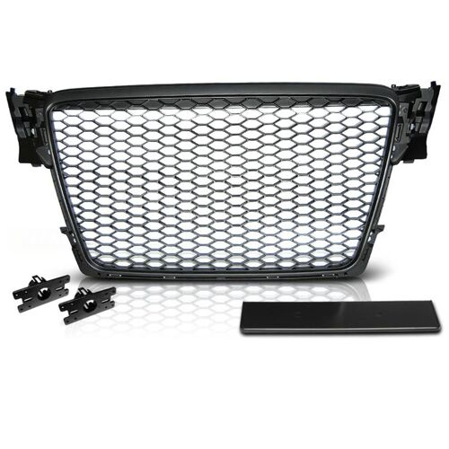Grille De Calandre Pour Audi A4 B8 2008 A 2011 Look Sport Noir Matt-27318002
