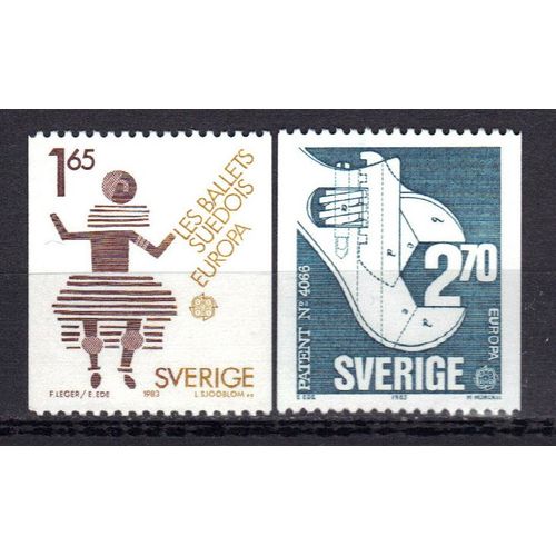 Suede 1983 Europa : Les Grandes Oeuvres Du Génie Humain : Création Des "Ballets Suédois" / Invention De La Clé Universelle - Série Entière De 2 Timbres Neufs **