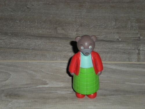 Figurine Petit Ours Brun : Maman Avec Veste Rouge
