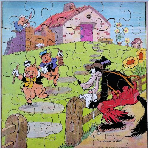 Anciens Puzzles -Les Trois Petits Cochons Walt Disney- Editions Vera Paris