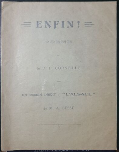 Enfin ! Poême Avec Dessin Inédit "L'alsace" De M. A. Bessé