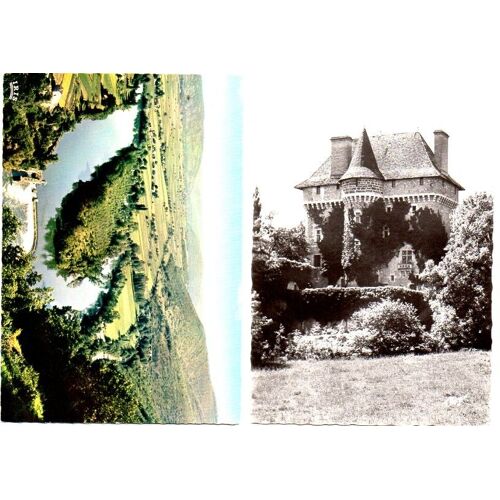 2 Cpsm Environs De Prayssac (Lot) Le Château De Cousserans & La Vallée Du Lot, Vue Du Château De Belaye