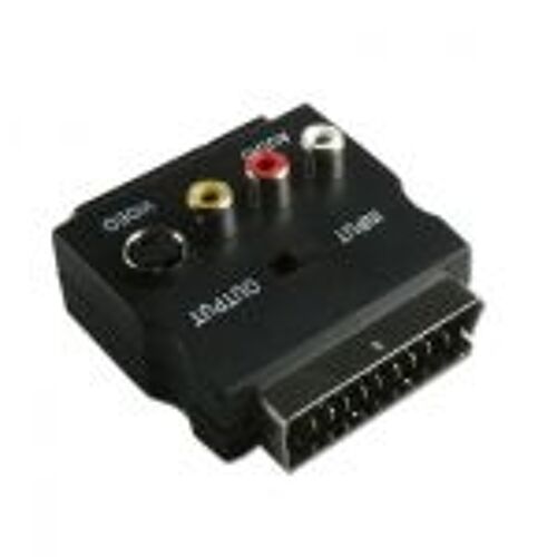 Adaptateur péritel SVHS +3RCA bouton i/o Connectland
