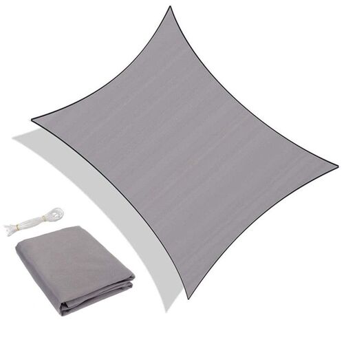 Voile D'ombrage Rectangulaire 3x4m Respirant Anti Uv Pour Jardin Terrasse Balcon, Gris