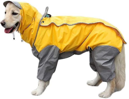 Imperméable Chien Jaune Avec Sweat À Capuche Détachable, Cordon De Coudon, 10 Tailles Haute Qualité