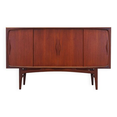 Buffet Haut En Teck Design Danois Annes 1970 Fabrication  Danemark Orange