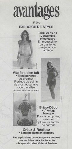 Patron Avantages - Un Ensemble Bustier Et Jupe - N°191