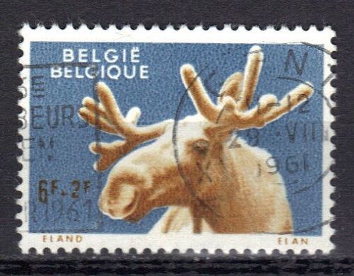 Belgique 1961 : Animaux Du Jardin Zoologique D'anvers : Elan - Timbre Oblitéré