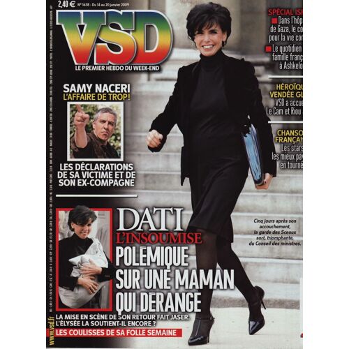 Vsd / 14-01-2009 N°1638 : Rachida Dati (4p) Celine Dion (1p) Jenifer (1/2p) Virginie Efira (3p)