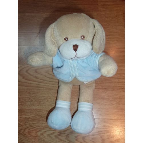 Doudou Kimbaloo Chien Beige Veste Bleu 25cms