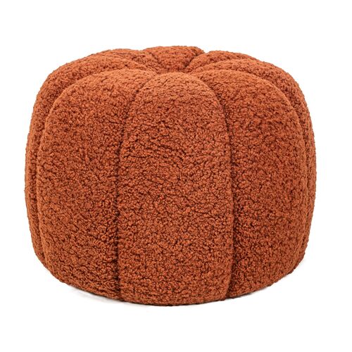 Pouf en bouclettes blanches avec rayures