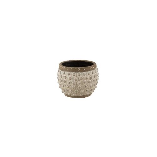 Cache-Pot Rugueux En Céramique Blanc 16x16x13 Cm