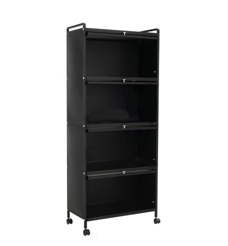 Étagères de rangement à 5 niveaux métal noir 60x32x154cm