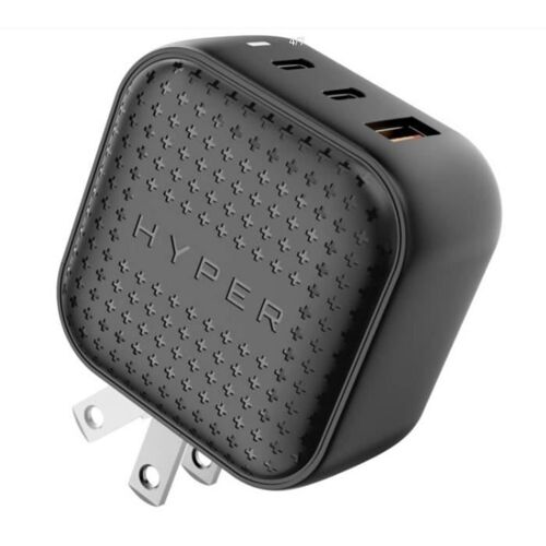 HYPER Chargeur USB-C HyperJuice GaN 65W - Charge rapide 2 périphériques USB-C et 2 USB-A